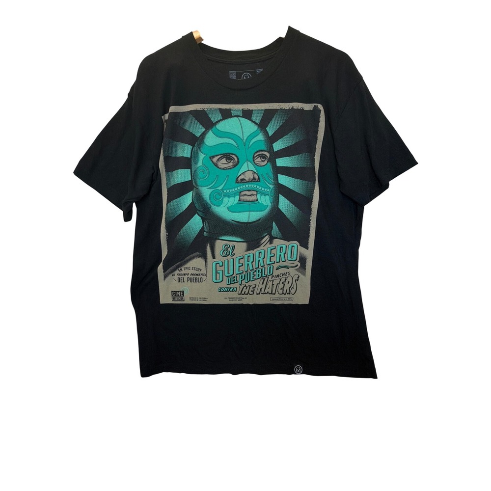 Maldicion Brand Mens XL El Guerrero Del Pueblo Lucha Libre Mask Graphic T-Shirt